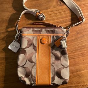 Coach Signature Stripe Swingpack (crossbody purse)